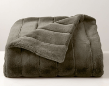 Online Designer Bedroom Channel Moss Green Faux Fur Throw Blanket