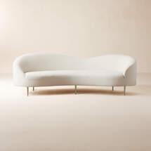 Online Designer Other Curvo 96.5" White Performance Fabric Sofa By Goop