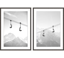 Online Designer Other Ski Lift Diagonal Framed Print
