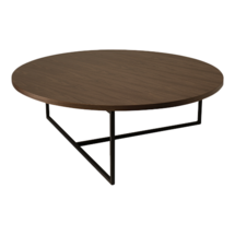 Online Designer Living Room Felicity Round Coffee Table - Walnut, Matt Black