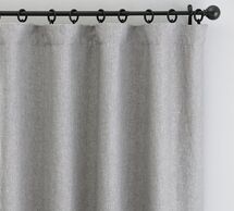 Online Designer Living Room Custom Classic Belgian Flax Linen Rod Pocket Blackout Curtain - Chambray Gray