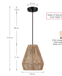 Online Designer Bedroom Yingst 1 - Light Matte Black Pendant