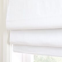 Online Designer Home/Small Office European Flax Linen Roman Shade, White,