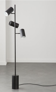 Online Designer Living Room Trio Floor Lamp, Black