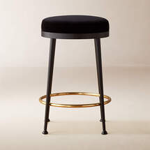Online Designer Living Room Atlas Black Velvet Counter Stool