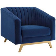 Online Designer Home Office Coco Tufted Performance Velvet Armchair in Navy