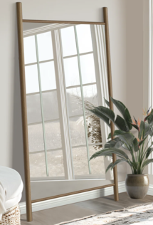 Online Designer Bedroom Merienne Wood Dowel Floor Mirror Wall Mirror