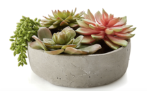 Online Designer Living Room Succulents in Low Round Pot