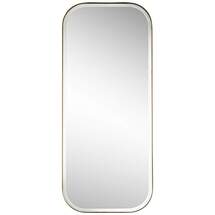 Online Designer Bedroom Possini Euro Brushed Gold 18" x 42" Rectangular Wall Mirror