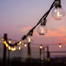 Online Designer Patio 50-ft 25-Bulb Outdoor Globe LED String Light Shatterproof Linkable
