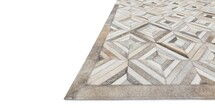 Online Designer Combined Living/Dining Ivory Gray Pattern Rug