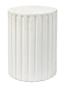 Online Designer Living Room Fluted Column Side Table - White