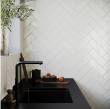 Online Designer Bathroom Santa Monica White 4x12 Polished Ceramic Tile