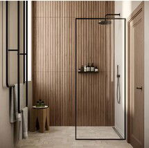 Online Designer Bathroom Nobu Ribbon Roble Brown 24x48 Wood Look Matte Fluted Porcelain Tile 