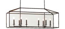 Online Designer Combined Living/Dining Odie 8-Light Kitchen Island Square/Rectangle Pendant