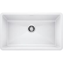 Online Designer Kitchen PRECIS Undermount Granite Composite 32 in. Single Bowl Kitchen Sink in White