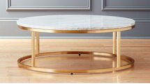 Online Designer Combined Living/Dining SMART ROUND MARBLE BRASS COFFEE TABLE