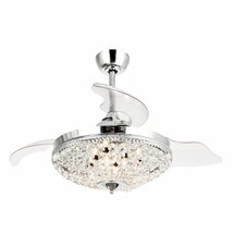 Online Designer Bedroom 42" Park Ridge 3 - Blade Retractable Blades Ceiling Fan with Remote Control and Light Kit Included