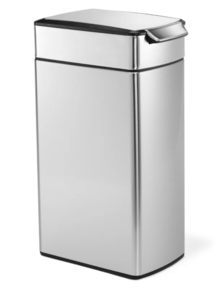 Online Designer Bathroom simplehuman 40 Liter / 10.6 Gallon Slim Touch-Bar Kitchen Trash Can, Brushed Stainless Steel