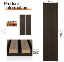 Online Designer Business/Office Art3d 24''x94.5'' Wood Slat Wall Paneling for Interior and Ceiling Decoration?Pack of 2