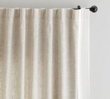 Online Designer Bedroom EMERY LINEN/COTTON FRAMED BORDER CURTAIN - OATMEAL/IVORY