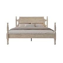 Online Designer Bedroom Bed Frame with Solid Wood Headboard & Footboard