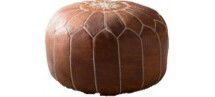 Online Designer Combined Living/Dining Cherise Leather Pouf