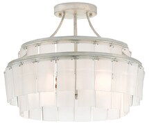 Online Designer Bedroom Frosted White Semi-Flush Chandelier