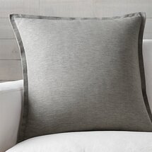Online Designer Living Room Linden Grey 23" Pillow with Feather-Down Insert