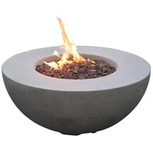 Online Designer Patio Schoen Concrete Propane/Natural Gas Fire Pit