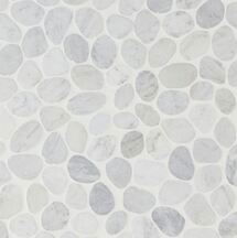 Online Designer Bathroom Nature Round XL Carrara Marble Mosaic Tile
