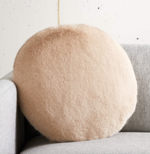 Online Designer Bedroom HARLEE ROUND LIGHT BROWN THROW PILLOW-LIGHT BROWN 
