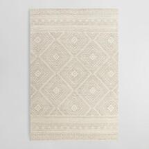 Online Designer Bedroom Ivory Diamond Tufted Wool Kelsey Area Rug