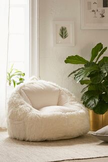 Online Designer Living Room Faux Fur Electronics Storage Bean Bag Chair