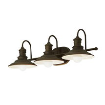 Online Designer Hallway/Entry Allen + Roth 3-Light Bronze Cone Vanity Light