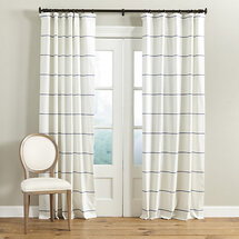 Online Designer Bedroom Bowen Striped Drapery Panels - Indigo, Set of 2
