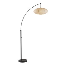 Online Designer Other Corinne Metal And Paper Shade Arc Floor Lamp