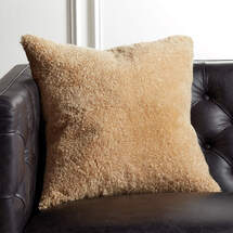 Online Designer Bedroom 18" SHORN SHEEPSKIN CAMEL PILLOW WITH DOWN-ALTERNATIVE INSERT