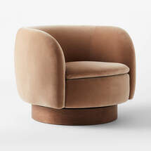 Online Designer Home/Small Office MUIR CAMEL VELVET SWIVEL CHAIR