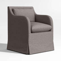 Online Designer Combined Living/Dining Belmar Grey Upholstered Dining Arm Chair