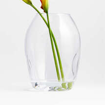 Online Designer Kitchen Regen Clear Blown Glass Vase 11"