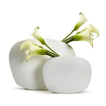 Online Designer Combined Living/Dining Matte Silver Vase - Set of 2