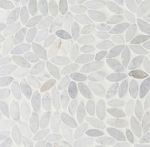 Online Designer Combined Living/Dining Nature Flower Pebble Carrara Marble Mosaic Tile