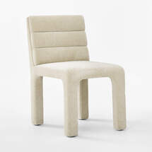 Online Designer Dining Room Castell Cream Channel Tufted Performance Fabric Dining Chair