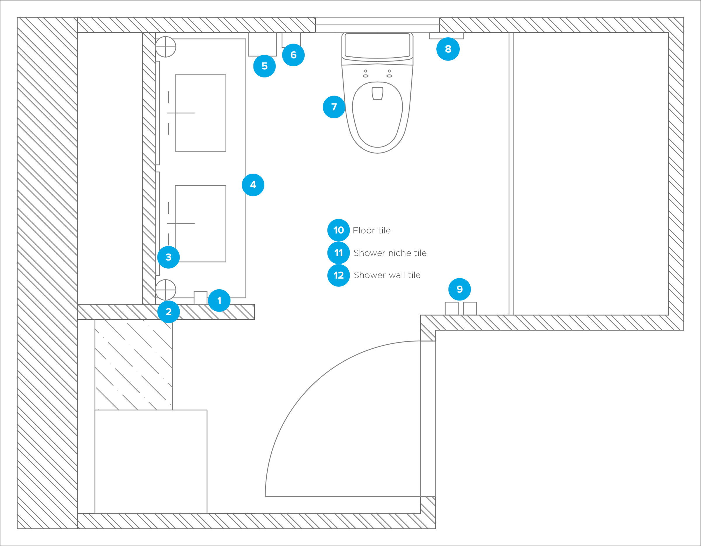 Online Designer Bathroom Floorplan