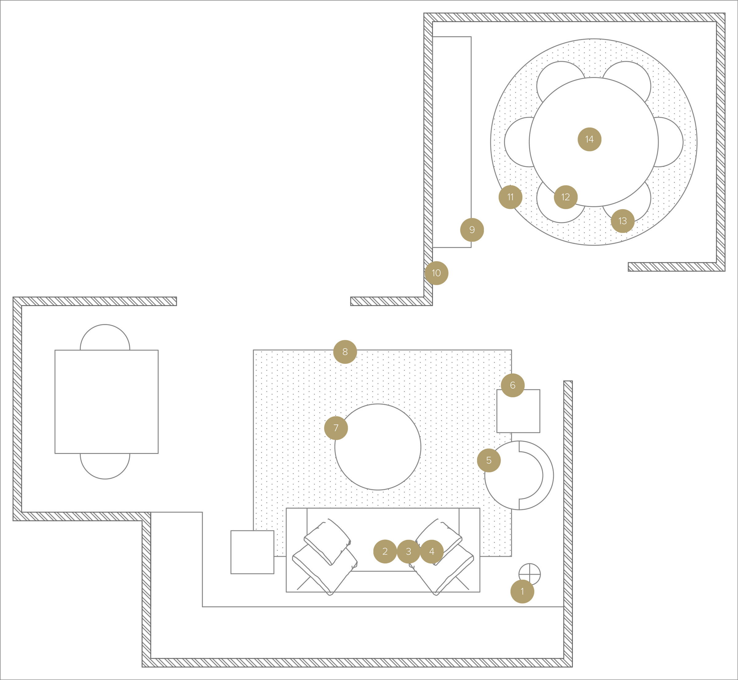 Online Designer Combined Living/Dining Floorplan