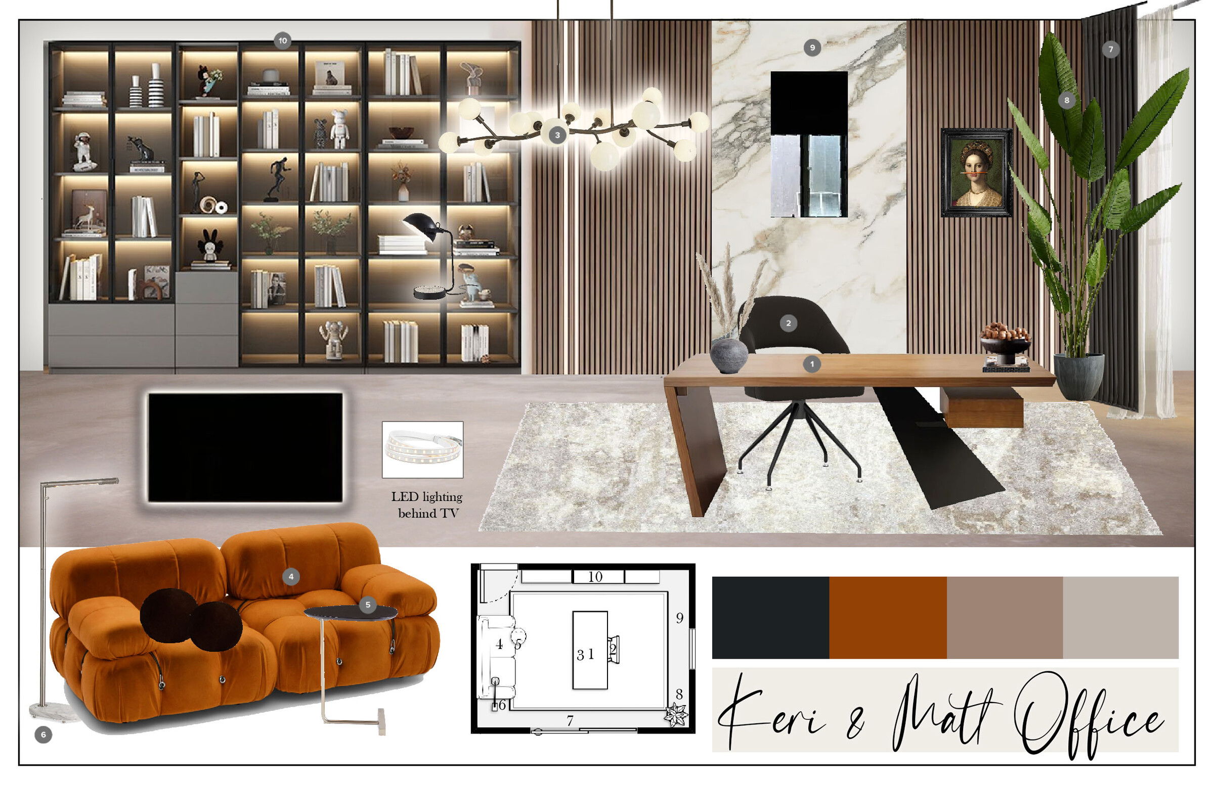 Urban Sophisticated Home Office Design Casey H. Moodboard 1 thumb