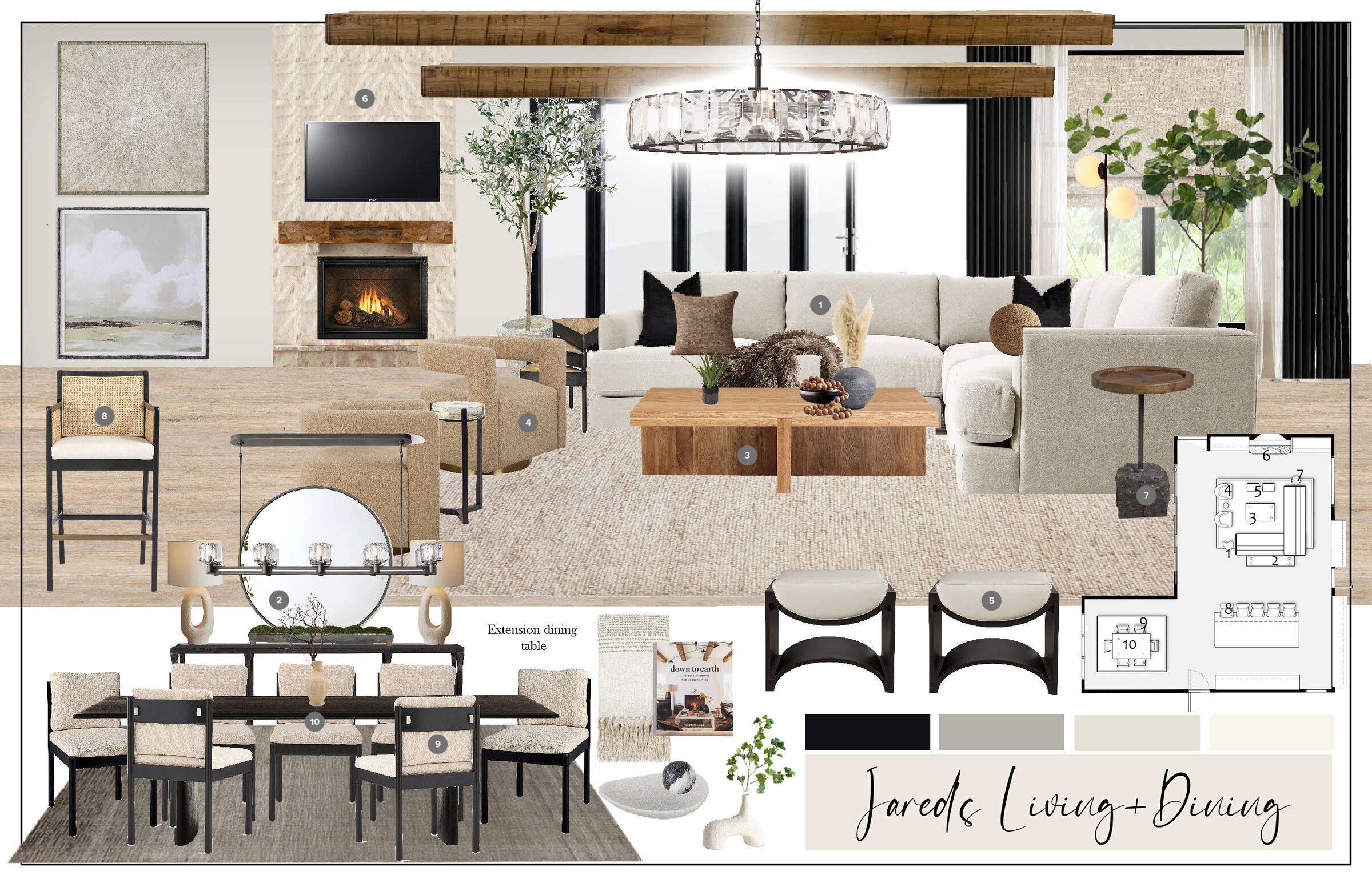 Modern Neutral Living Dining Room Combo Casey H. Moodboard 1 thumb