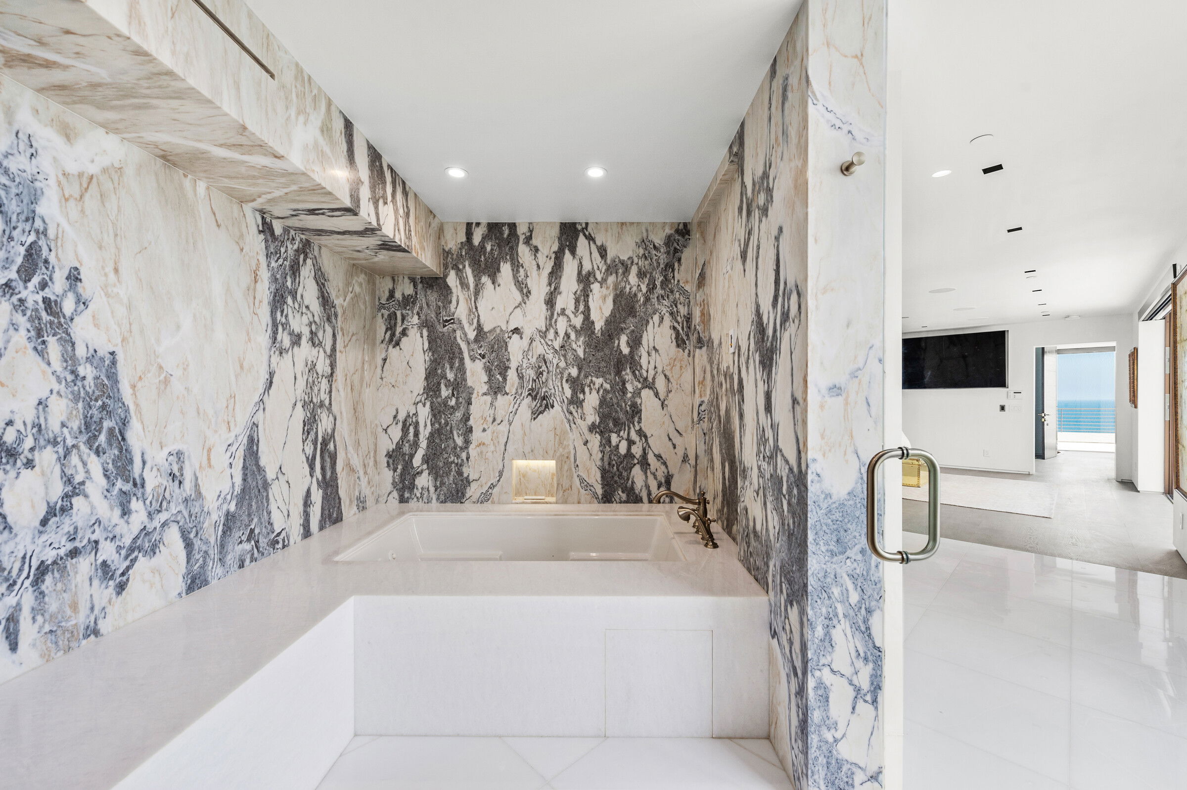 Classic Luxury Bathroom with a Roman-Style Bathtub 