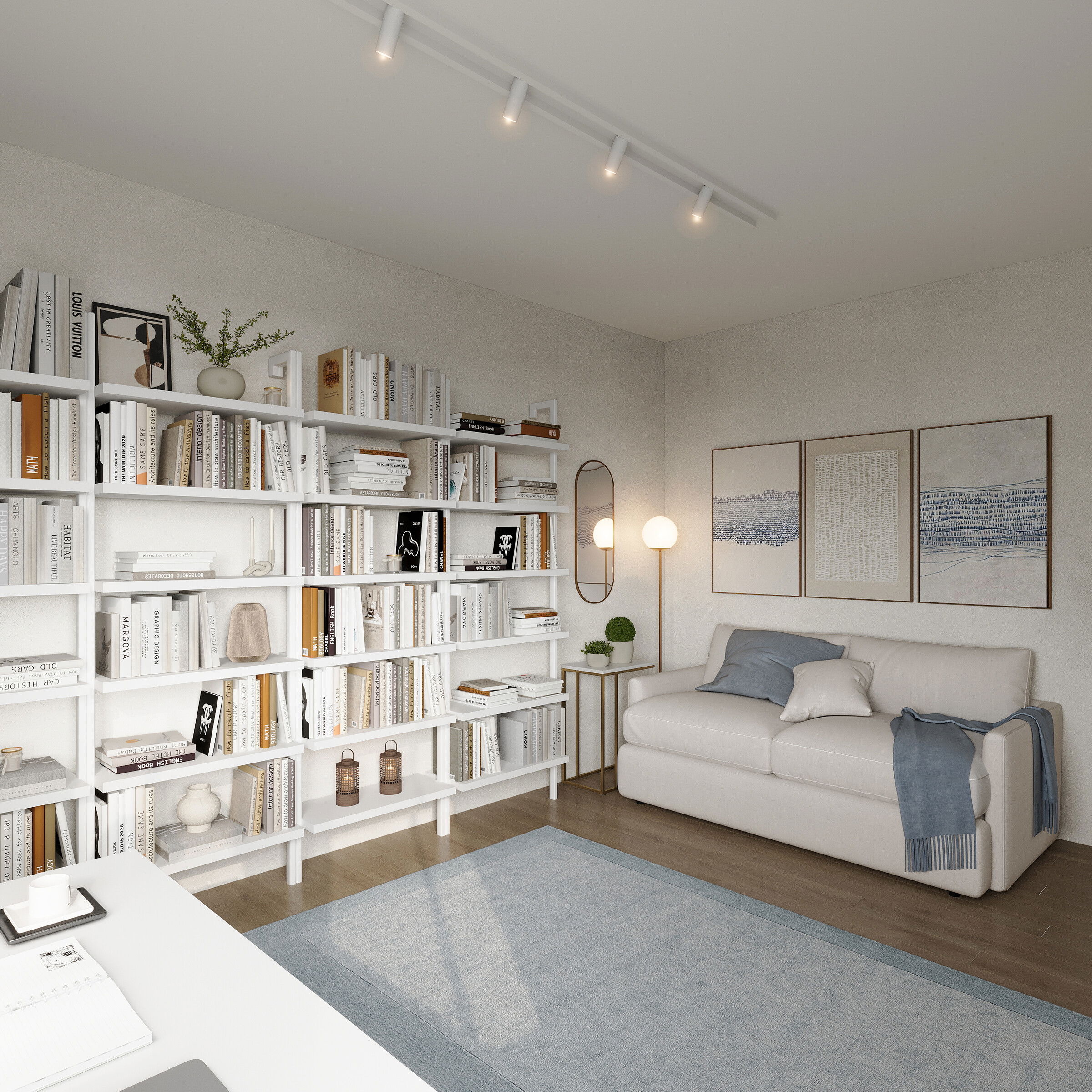 Serene Minimalism Apartment Renovation Rendering thumb